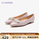 萊爾斯丹春季商場(chǎng)同款優(yōu)雅通勤花瓣飾扣女單鞋淺口真皮女鞋5M18901 紫色 LPK 38