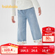 巴拉巴拉女童長(cháng)褲寬松直筒牛仔褲2025春新款繡花褲子【商場(chǎng)同款】 牛仔淺藍88101 120