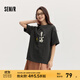 Semir[商場(chǎng)同款]史努比系列短袖T恤女中長(cháng)款印花2024新款純棉秋裝 深灰20941 M