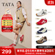 他她（TATA）女鞋2025冬時(shí)尚休閑鞋阿甘鞋新款德訓鞋運動(dòng)鞋子EVN01CM5 紅/白 36