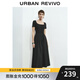 UR2025秋季新款女裝休閑簡(jiǎn)約拼接修身短袖連衣裙UWM750025 黑色 (偏長(cháng)) M