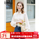 百圖betu女裝春季新款襯衫氣質(zhì)時(shí)髦翻領(lǐng)上衣長(cháng)袖襯衣女2301T26 淺杏色 M