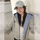 衣品元假兩件外套女2025秋季冬季韓版寬松學(xué)生百搭開(kāi)衫連帽衛衣女 灰色 L （100-120斤