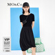 MO&Co.夏法式立裁花苞型短袖園藝風(fēng)連衣裙設(shè)計(jì)感女 黑色 M 165