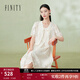菲妮迪（FINITY）【新中式】FINITY連衣裙夏季新款簡(jiǎn)約國風(fēng)套裝裙子女 米色 XL