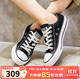 匡威（Converse）經(jīng)典帆布鞋男 AllSTAR 透氣休閑鞋子 黑色運動(dòng)板鞋女 101001 36