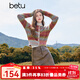 百圖betu女裝冬季新款毛衣圓領(lǐng)減齡彩色紗線(xiàn)保暖毛衫女2411X13 彩條紋 L