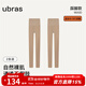 ubras1800D薄絨光腿神器雙層連褲襪連腳款一鍵磨皮不掉襠 自然膚色-踩腳[1800] 2條 M