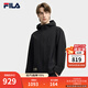 FILA 斐樂(lè )官方男士梭織外套2025秋新款時(shí)尚休閑寬松連帽上衣夾克 正黑色-BK L 175/96A/L