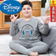 迪士尼（Disney）胖兒童秋衣秋褲套裝加肥加大男童女童純棉內衣青少年胖童寬松睡衣 胖男童-灰色耳機(帶小便口) 140 70-90斤