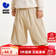 迷你巴拉【泡泡褲】男童女童長(cháng)褲秋寶寶環(huán)保燈籠褲兒童休閑褲 淺卡其50335 120