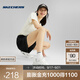 斯凱奇（Skechers）極光蝴蝶鞋|女鞋春夏新款跑步鞋百搭時尚復(fù)古氣墊休閑運動鞋 177425-WSL 白色/銀色 38