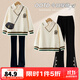 優(yōu)優(yōu)1點(diǎn)（Yoyo one）女童秋裝套裝2025新款女孩兒童春秋衛衣喇叭褲兩件套大童時(shí)髦衣服 4948米白18309黑【春秋套裝】 160 160cm