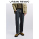UR冬季新款男裝休閑復古水洗直筒棉質(zhì)牛仔長(cháng)褲UML850111 深灰藍 30