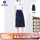 Navigare意大利小帆船女士A版收腰牛仔裙休閑半身裙2322874511 藍 XL 