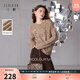 三彩2025冬季新款美拉德亮片針織衫寬松慵懶套頭毛衣圓領(lǐng)女 奶茶色 S 155/80A