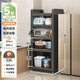 帥仕廚房置物架落地碗柜餐邊收納柜櫥柜冰箱夾縫微波爐烤箱用具儲物柜 【全柜加高】灰5層45長(cháng)42深丨加厚強承重