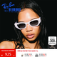 雷朋（RayBan）太陽(yáng)鏡男女款窄框時(shí)尚潮流眼鏡小框墨鏡0RB4430F可定制禮物 675911冰雪白色鏡框漸變灰色鏡片 尺寸52