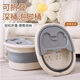 本迪泡腳桶帶蓋可折疊硅膠洗腳盆保溫洗腳桶足浴盆泡小腿泡腳盆有蓋