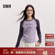 森馬（Semir）長袖T恤女拼色插肩袖小狗套頭衫鹽系潮冬季抓毛衣服101724101010