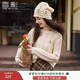 香影鏤空長(cháng)袖針織衫女2025秋裝新款慵懶立體花朵寬松圓領(lǐng)套頭上衣 鷺白 M