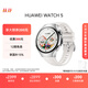 HUAWEI WATCH 5 42mm基礎款不銹鋼表殼金星白素皮復合表帶watch5首創(chuàng  )X-TAP智感窗鴻蒙腕上小藝eSIM通信