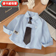凌卡戚男童襯衫2025夏季新款中小童韓版帥氣寬松長(cháng)袖休閑白色襯衣潮 主圖款 130
