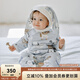 OAK FAMILY秋冬新品寶寶長袖夾棉連體衣新生兒純棉衣服加厚保暖爬服 狗狗派對-斜襟 80cm