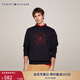 TOMMY HILFIGER秋冬男裝純棉商務(wù)休閑重工徽章刺繡純色合身內搭圓領(lǐng)T恤衛衣 藏青色DW5 L （推薦：150-165斤）