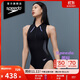速比濤（Speedo）電氣矩陣黑標Hero4.0鯊魚(yú)皮競速溫泉度假連體泳衣女 黑/淺紫 38