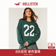 HOLLISTER24秋冬款可愛(ài)寬松嵌花圓領(lǐng)針織衫毛衣女裝350-4285 橄欖綠 XS (160/84A)