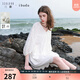 三彩2025夏季新款純棉繡花娃娃連衣裙A字裙寬松短裙女 云朵白 L 165/88A