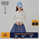 Teenie Weenie小熊女裝長(zhǎng)袖T恤2025秋季新款半開襟溫柔時(shí)尚打底衫 象牙白 M
