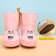 憶愛(ài)嬰兒棉鞋寶寶鞋子0-1歲冬季加絨加厚高筒防水布棉靴軟底不掉鞋 粉色月亮熊-棉鞋 12.5 0-1歲
