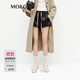 MO&Co.短褲春運動(dòng)時(shí)裝緞光皮感抽繩高腰寬松黑色MBE1SOT010 黑色 L 170