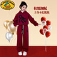 G.DUCKKIDS女童新年喜慶連帽加絨加厚衛衣休閑褲套裝2025冬季新款韓版兩件套 酒紅色 170 cm