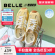 百麗（Belle）跑道歪頭德訓鞋女25秋新商場(chǎng)款網(wǎng)面透氣薄底休閑鞋E3H1DCM5預售 黃色 37 (235mm)