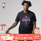 NBA76人隊哈登熒光系列男子短袖夏季運動(dòng)夏季舒適圓領(lǐng)T恤籃球上衣 黑色 S