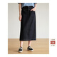 旅途原品（ltyp）牛仔裙女不過(guò)時(shí)的牛仔半裙休閑復古牛仔中長(cháng)款半身裙冬季 水洗丹寧藍 - 現貨 L