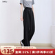 betu女裝2025夏季新款休閑闊腿褲垂順高腰百搭西裝褲褲子2507T43 黑色 M