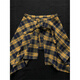 谷艦沐一片式屁簾格子衫遮臀裙子屁簾裝飾短袖格子襯衫兩件套多巴 黃黑格P3