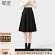 她池高腰中長(cháng)裙2025秋冬新款女裝時(shí)尚簡(jiǎn)約通勤百褶半身裙