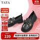他她Tata通勤百搭樂(lè )福鞋2024春季方跟小皮鞋 黑色 36