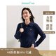 茵曼老錢風POLO領洋氣針織衫秋冬女裝打底長袖毛衣上衣 寶藍色 XL 