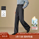 茵曼（INMAN）2025秋冬女裝新款休閑高腰磨毛闊腿褲百搭顯瘦寬松呢子長(cháng)褲  深灰色 29