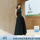 范思藍恩【徐若晗同款】腰精裙無(wú)袖背帶連衣裙女夏收腰禮服小黑裙 墨染黑 XL
