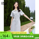 歐莎（OSA）法式赫本風(fēng)茶歇連衣裙女夏季新款高級感氣質(zhì)修身顯瘦長裙 藍(lán)色 M