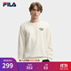 斐樂(lè )（FILA）官方男子加絨保暖衛衣秋冬季時(shí)尚休閑簡(jiǎn)約圓領(lǐng)套頭衫長(cháng)袖上衣男裝 蒸汽白-IV L