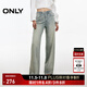 ONLY2025秋季新款垂墜燙鉆高腰直筒褲長(cháng)褲牛仔褲女|125132041 J33 復古350牛仔洗水 S (160) 64A