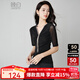 晚白【新品】設計感流蘇亮絲短袖t恤女2025秋百搭顯瘦打底衫上衣 黑色 XL